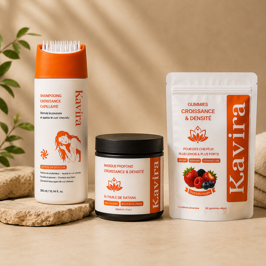 Shampoing anti-chute + Masque profond + Cure Gummies Biotine 1 mois